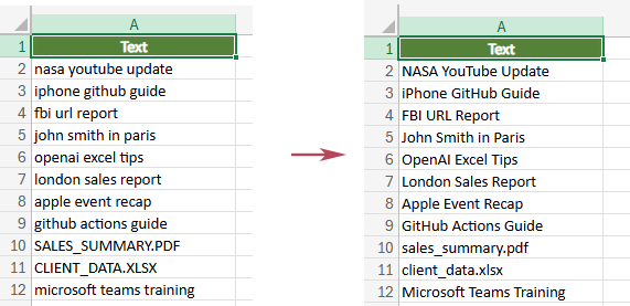 The selected cells are replaced with the AI Smart conversion results