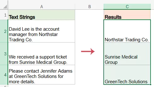 insert the results to worksheet