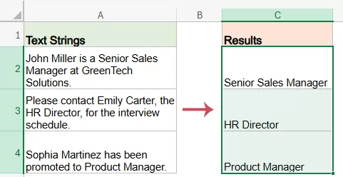 insert the results into the worksheet