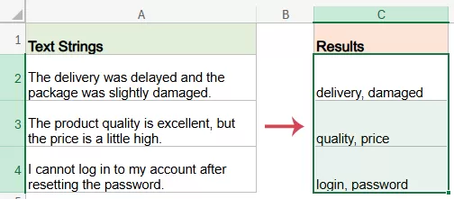 insert the results to worksheet