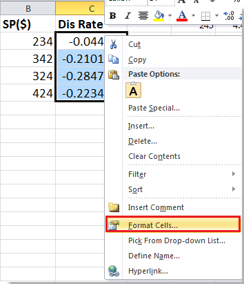 excel discount formula