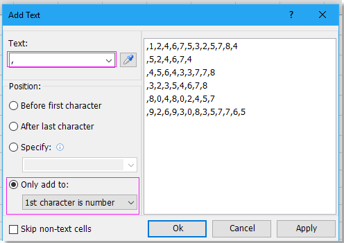 doc ajouter une virgule entre le numéro 4