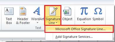 creating a signature in excel