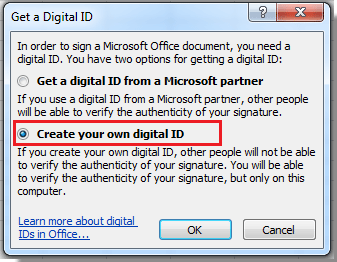 how to create a digital signature in excel