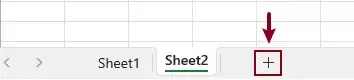 create a new worksheet by clicking the new sheet button