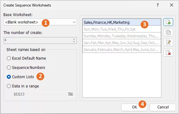 a screenshot of the dialog box after configuring the needed options