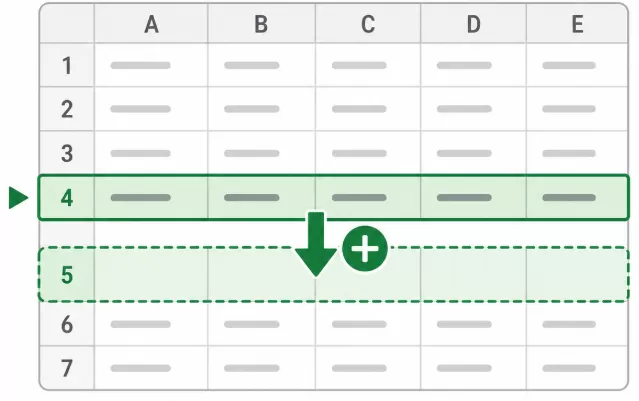 add rows below