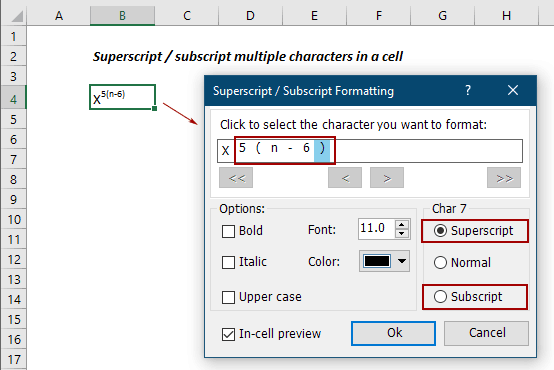 how to make a superscript on a {{c