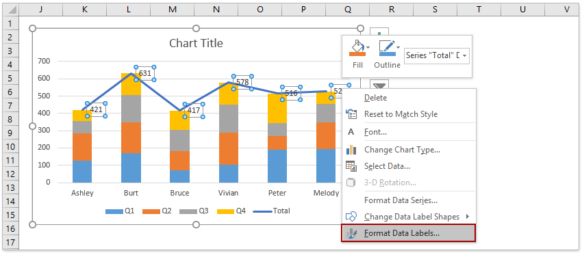 How To Add Total Labels To Stacked Column Chart In Excel