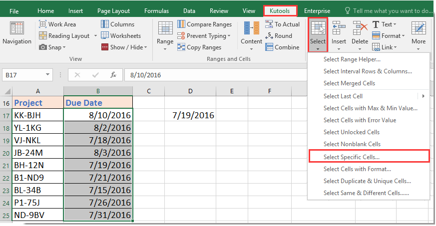 How to alter about approaching due date/deadline in Excel?