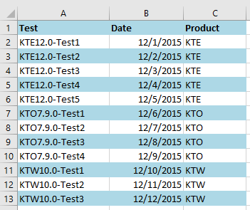 문서 자동 색상 번갈아 행 1