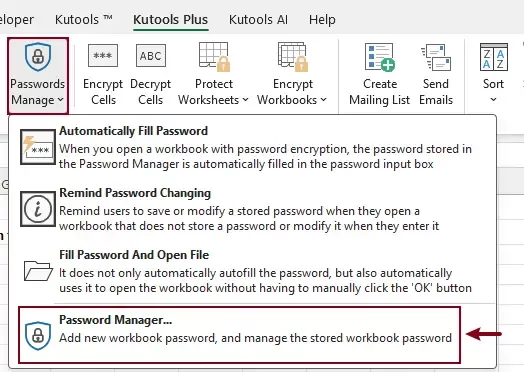 enable the password manager