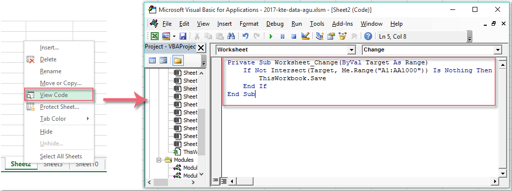 how to turn on autosave in excel 2017