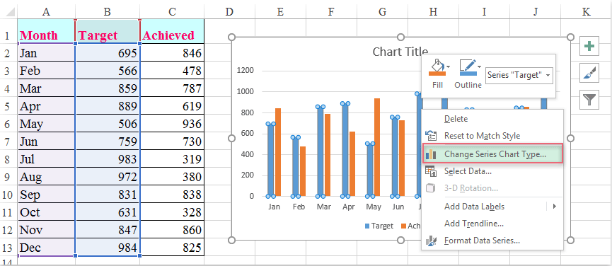 Excel Overlapping Bar Chart