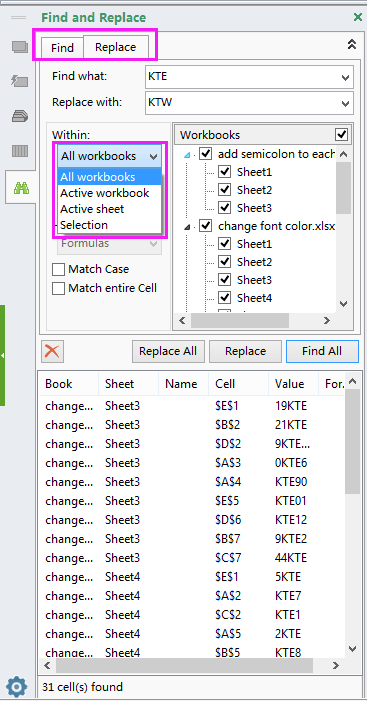 doc find and replace