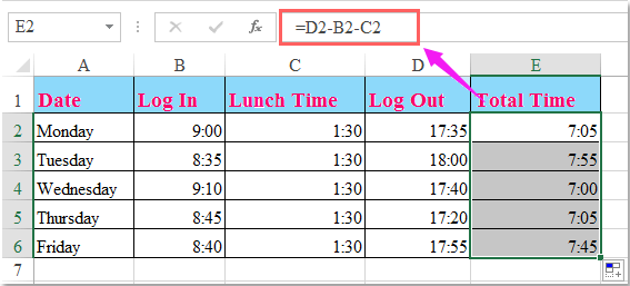 doc calculate worked hours 4