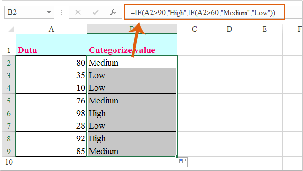 doc categorize by value 2