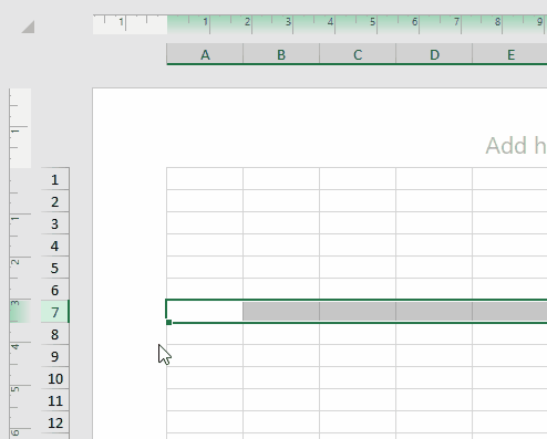 A demo showing cell resizing by dragging