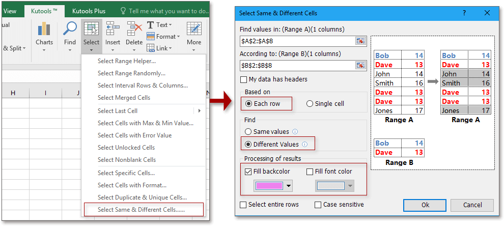 doc change cell if not equal 4