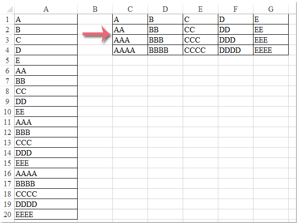 how-to-transpose-convert-a-single-column-to-multiple-columns-in-excel