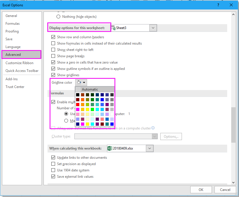 doc changer la couleur du quadrillage 4