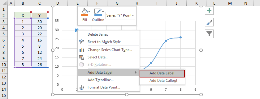 how to add text to a callout in excel