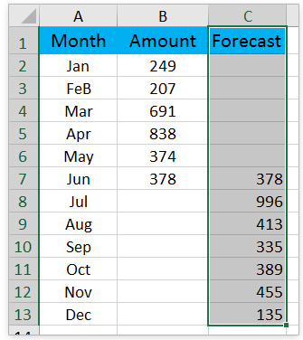 How to add dotted forecast line in an Excel line chart?