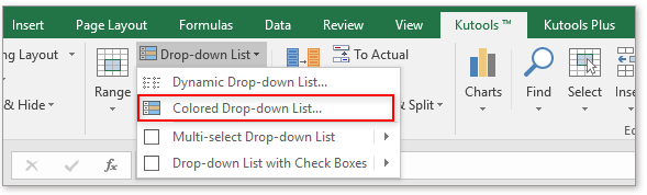 Drop Down List With Color Codes