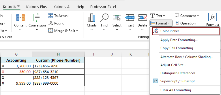 the location of the Color Picker