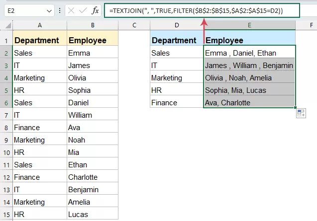 Join Corresponding Values