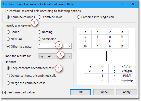 docは現在までのセルを結合します5