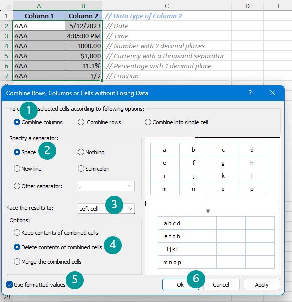 Combine Two Columns In Excel Step by step Tutorial 