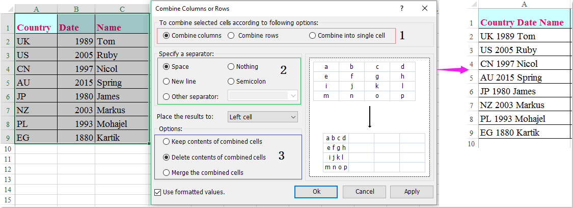 Concatenate vertaling