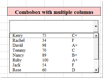 colofnau lluosog doc combobox 6