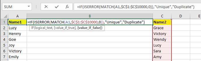 doc comparar excluir correspondência 1