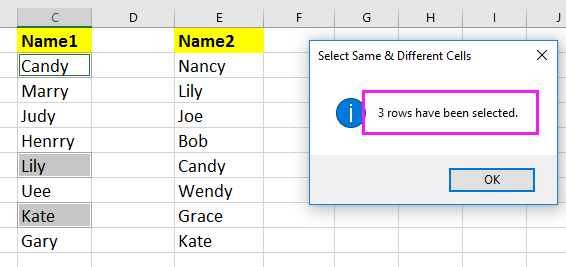 compare two columns in excel and delete matches