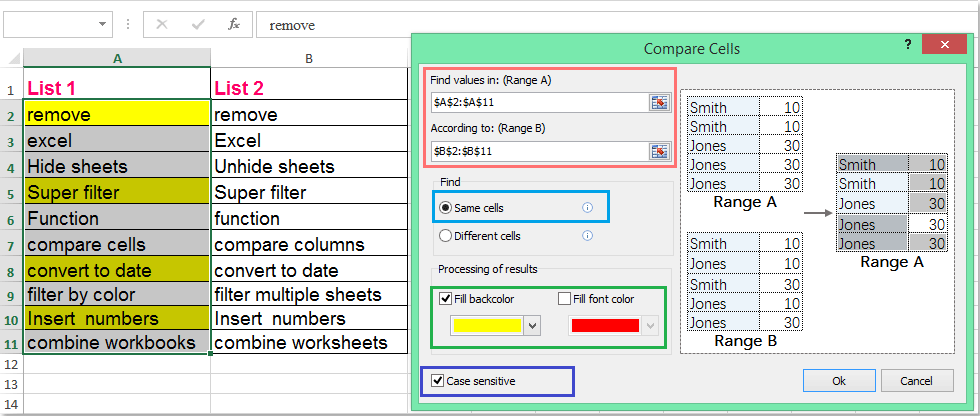 if statement to compare two columns in excel