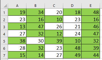 doc conditional formatting not in two values 3