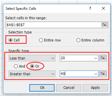 doc conditional formatting not in two values 5