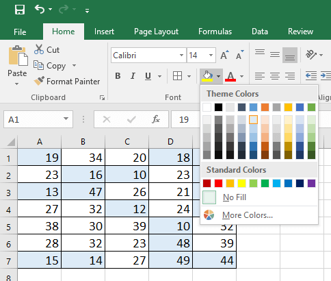 doc conditional formatting not in two values 7