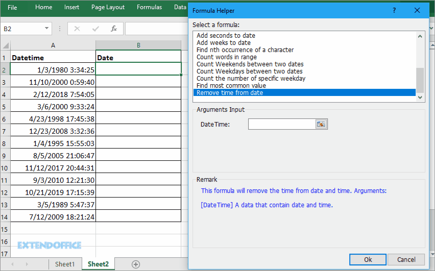 Remove Time From Date In Excel Using Formula