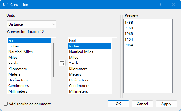 A screenshot of Kutools for Excel's Unit Conversion tool