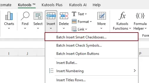 a screenshot showing how to enabling the Batch Insert Check Boxes feature