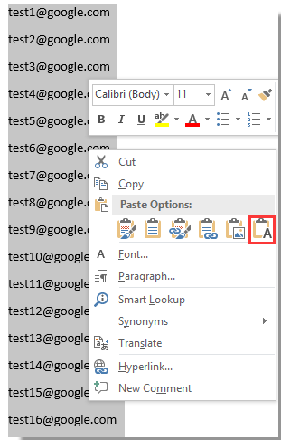 doc kopirajte e-poštne naslove v Outlook 4