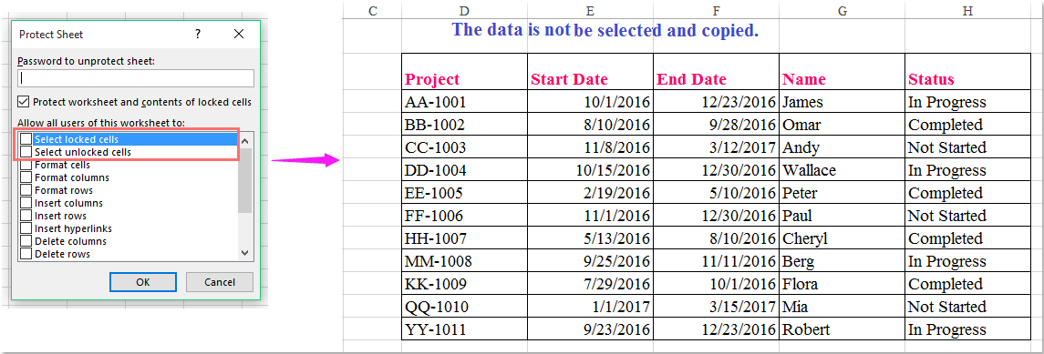 doc copy data in protect sheet 1