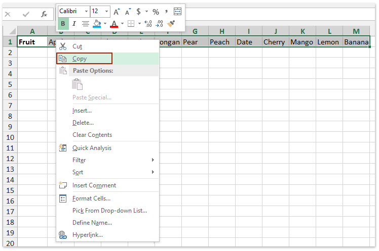 shortcut for format copying mac excel