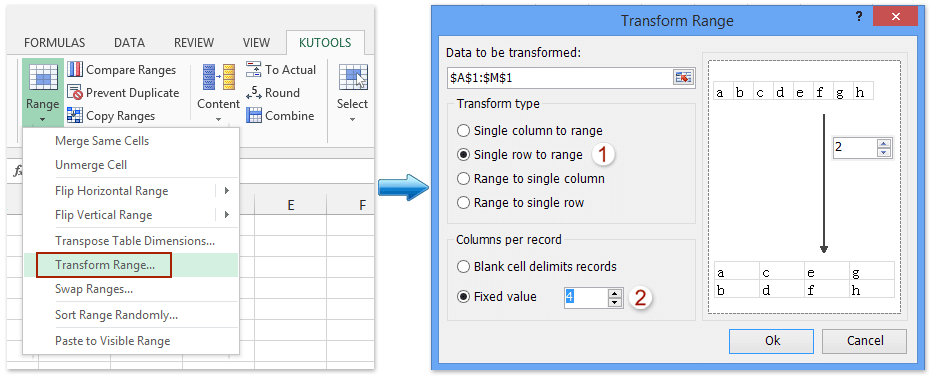 Hoe Horizontaal Kopiëren, Verticaal Plakken Of Omgekeerd Excel?