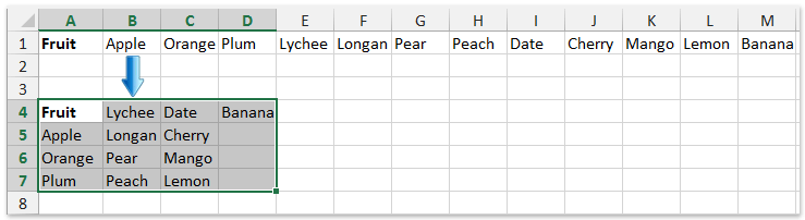 excel for mac copy horizontally and paste vertically