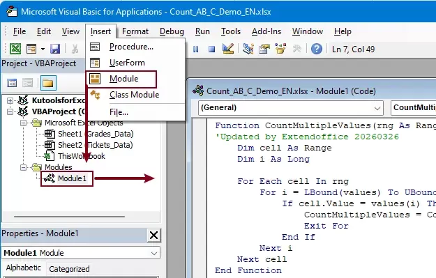 euse the VBA code