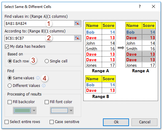 doc select same different cells 3398